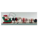 Vintage Country Christmas Santa Sleigh & Sign with Mini Figures