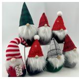 Assorted Gnome Figurines with Knitted Hats & Faux Fur Beards
