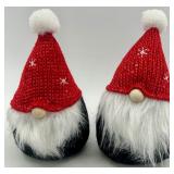 Assorted Gnome Figurines with Knitted Hats & Faux Fur Beards