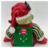 Fa La La Christmas Sign & Santa Frog Figurine Lot