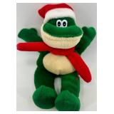 Fa La La Christmas Sign & Santa Frog Figurine Lot