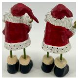 Fa La La Christmas Sign & Santa Frog Figurine Lot