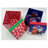Assorted Christmas Decor Boxes & Figurine Set