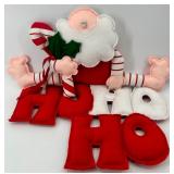 Christmas Plush Decor Set & Santa Figures & Elf Crown & Ho Ho Ho Sign