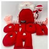 Christmas Plush Decor Set & Santa Figures & Elf Crown & Ho Ho Ho Sign
