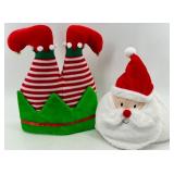 Christmas Plush Decor Set & Santa Figures & Elf Crown & Ho Ho Ho Sign
