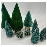 Holiday Decor Lot: Carson Santa wall decor & Glitter Ornaments & Mini Christmas Trees