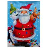 Holiday Decor Lot: Carson Santa wall decor & Glitter Ornaments & Mini Christmas Trees