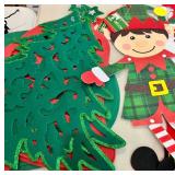 Christmas Felt Decor Lot Santa, Snowman, Elves & Tree Cutouts