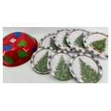 Holiday Tree Plates & Christmas Tin Set and Party Creations