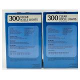 Icicle Christmas Lights & 2 Boxes of 300 Clear Icicle Light Strings - NIB