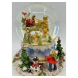 Mikasa Snow Globe Winter Village Scene With Reindeer Sleigh