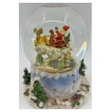 Mikasa Snow Globe Winter Village Scene With Reindeer Sleigh