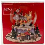 Mikasa Snow Globe Winter Village Scene With Reindeer Sleigh