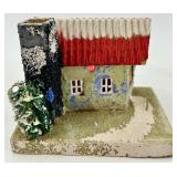 Vintage Christmas Ornaments & Snowy Cottage Figurine