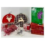 Holiday String Lights & Decor Bundle: LED Lights, Replacements & Embroidery Hoop Art