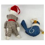 Vintage Holiday Plush Toys & Wisconsin Books, Snowflake Candle & Hawkins Laundry Tote