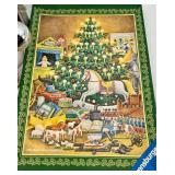 Christmas Ornaments Lot: Ravensburger Puzzle, Metal Reindeer & Snowmen