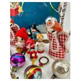 Christmas Ornaments Lot: Ravensburger Puzzle, Metal Reindeer & Snowmen