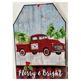 Holiday Decor Lot: Be Here Signs, Merry & Bright, Farm Fresh Trees & More