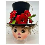 Holiday Decor Lot: Frosted Candle Holder w/S, Crackle Ornament & Garland