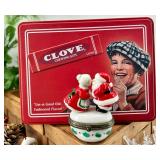 Two Woven Baskets & Christmas Decor Lot