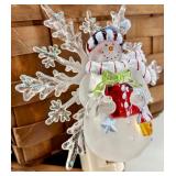 Two Woven Baskets & Christmas Decor Lot