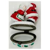 Two Woven Baskets & Christmas Decor Lot