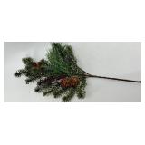 Set of 6 Large Pine Sprays with Cones & Red Berries #1