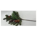 Set of 6 Large Pine Sprays with Cones & Red Berries #5