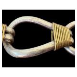 Mexican Sterling Silver and Brass Link Bracelet