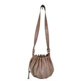 UL - Donald J Pliner Taupe Suede Drawstring Shoulder Bag