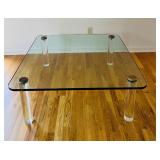 FR - Modern Glass Coffee Table with Acrylic Legs