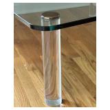 FR - Modern Glass Coffee Table with Acrylic Legs