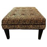 LL - Leopard Print Upholstered Ottoman Bench