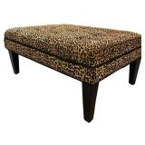 LL - Leopard Print Upholstered Ottoman Bench