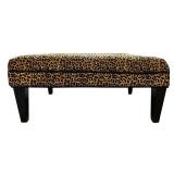 LL - Leopard Print Upholstered Ottoman Bench
