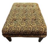 LL - Leopard Print Upholstered Ottoman Bench
