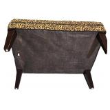 LL - Leopard Print Upholstered Ottoman Bench