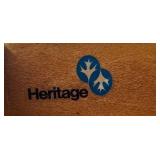 LR - Vintage Drexel Heritage Hand-Painted Display Hutch with Glass Shelves