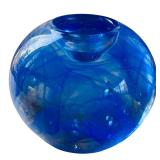 Pair of Kosta Boda Anna Ehrner Blue Moon Candle Holders