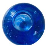 Pair of Kosta Boda Anna Ehrner Blue Moon Candle Holders