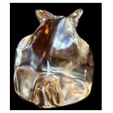 K - Vintage Baccarat Crystal Laying Bunny Figurine