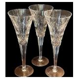 FR - Set of 3 Waterford Crystal Millennium Collection Happiness Champagne Flute