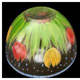 K - Large Hand-Painted Glass Bowl with Tulip Flower Design