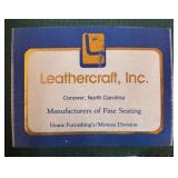 LL - Vintage Leathercraft Inc. Vintage Dark Green Leather Sofa with Studded Arms