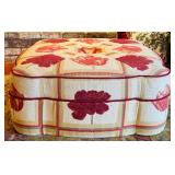 LL - Vintage Pearson Upholstered Ottoman with Floral Pattern