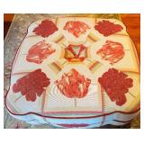 LL - Vintage Pearson Upholstered Ottoman with Floral Pattern