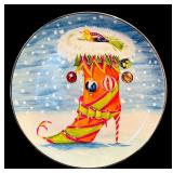 K - Neiman Marcus Fashion Plates Set with 4 Holiday Plates and 2 Matching Mugs