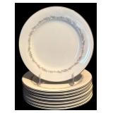 K - Vintage Noritake China Crestmont 30-Piece Dinnerware Set with Silver Trim